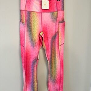 NWT Fabletics Pink and Multicolor Leggings